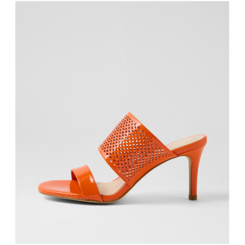 Top End Noja To Orange Patent Leather Orange Sandals Womens Shoes Dress Heeled Sandals