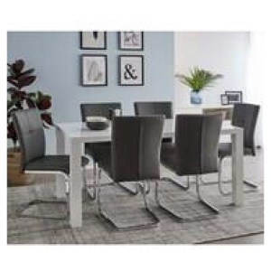 Verona 6 Seater Dining Set With Flint Chairs Grey