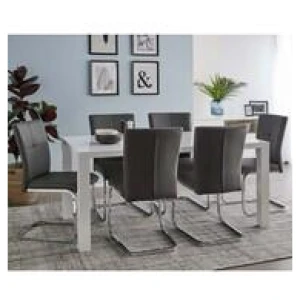 Verona 6 Seater Dining Set With Flint Chairs Grey