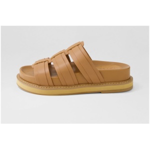 Walnut Olena Slide Wa Mocha Leather Mocha Sandals Womens Shoes Casual Sandals Flat Sandals