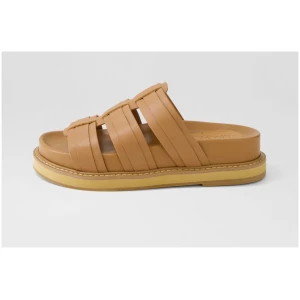 Walnut Olena Slide Wa Mocha Leather Mocha Sandals Womens Shoes Casual Sandals Flat Sandals