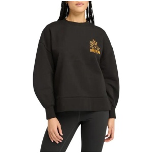 Women's Brushed Chest Graphic Crew Sweatshirt Black