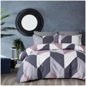 100% Cotton Reversible Quilt Cover Set - Dylan - Queen Size