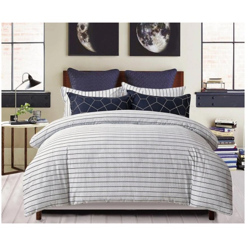 100% Cotton Reversible Quilt Cover Set - Fred - Queen Size