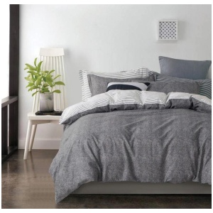 100% Cotton Reversible Quilt Cover Set - Gerry - Queen Size