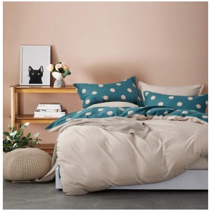 100% Cotton Reversible Quilt Cover Set - Hugo - King Size