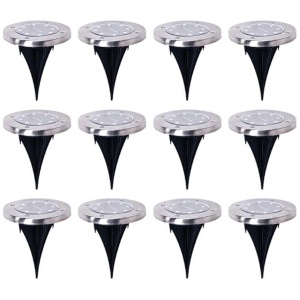 12x Solar Powered LED Buried Inground Recessed Light Garden Outdoor Deck Path