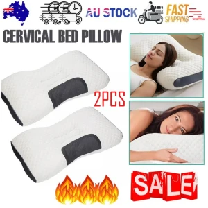 2 pcs Pain Relief Ergonomic Pillow Adjustable Contour Orthopedic Cervical Bed Pillow