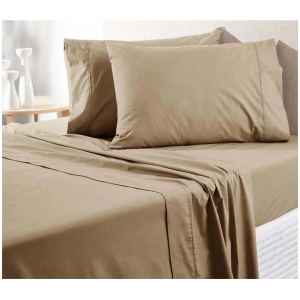 300TC Pure Cotton Sheet Set Queen Latte
