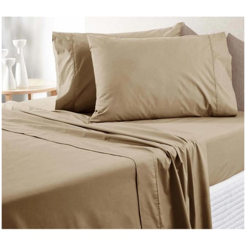 300TC Pure Cotton Sheet Set Queen Latte