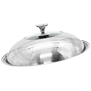 38cm Stainless steel Lid with Glass Window Frypan Casserole Pot Wok Replacement