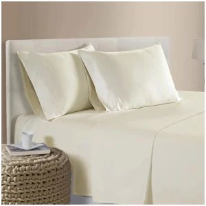 400TC Bamboo Cotton Sheet Set Cream Queen