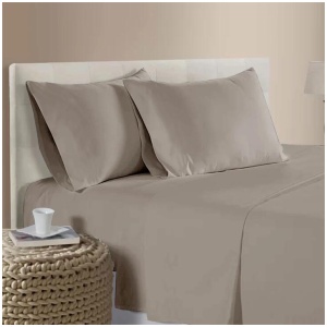 400TC Bamboo Cotton Sheet Set Tan Queen