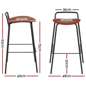 4x Artiss Bar Stools Kitchen Counter Dining Chair Metal Brown