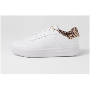 Adidas Court Platform W Ad White Beige Smooth White Beige Sneakers Womens Shoes Casual Casual Sneakers