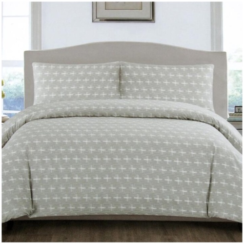 Artex Silver Crosses Quilt Cover Set Queen