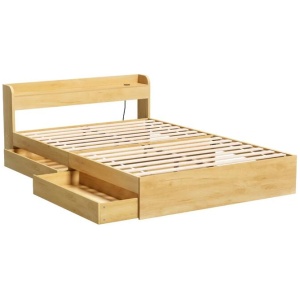 Artiss Bed Frame Double Size with Charging Ports and 2 Drawers AURA