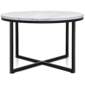 Artiss Coffee Table Round 70CM Marbel Effect