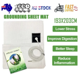 Bed Earthing Sheet Grounding Sheet Mat Large Bed Sheet Flat Sheet W/AU Plug193x203cm
