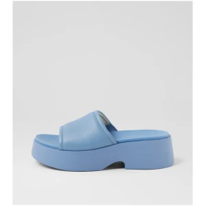 Camper K201664 Tasha Cm Medium Blue Leather Medium Blue Sandals Womens Shoes Casual Heeled Sandals