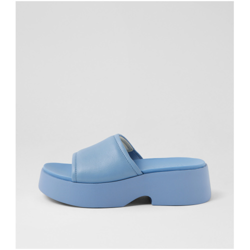 Camper K201664 Tasha Cm Medium Blue Leather Medium Blue Sandals Womens Shoes Casual Heeled Sandals