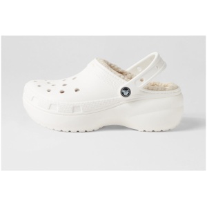 Crocs 207938 Platform Lined W Cc White Croslite White Shoes Womens Shoes Casual Flat Shoes