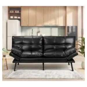 Darvin Faux Leather 3 Seater Sofa Bed Black