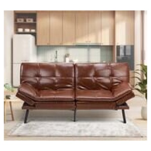 Darvin Faux Leather 3 Seater Sofa Bed Brown