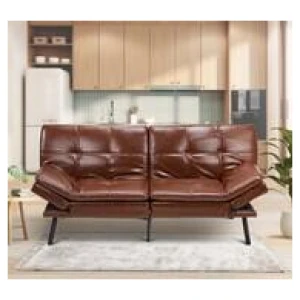 Darvin Faux Leather 3 Seater Sofa Bed Brown