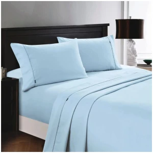 Deluxe Linen 1200TC Cotton Rich Sheet Set Pearl Blue King