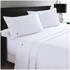 Deluxe Linen 1200TC Cotton Rich Sheet Set White King Single
