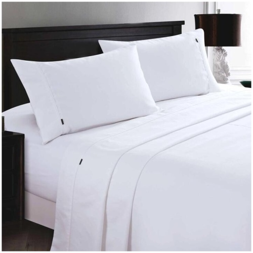 Deluxe Linen 1200TC Cotton Rich Sheet Set White King Single