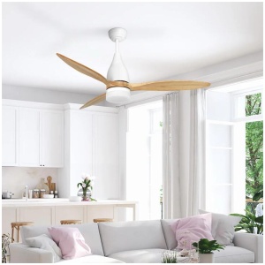 Devanti 52'' Ceiling Fan AC Motor w/Light w/Remote - Light Wood
