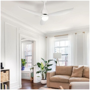 Devanti 52'' Ceiling Fan DC Motor LED Light Remote Control - White