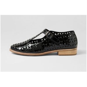 Django & Juliette Altheo Dj Black Patent Leather Black Shoes Womens Shoes Casual Flat Shoes