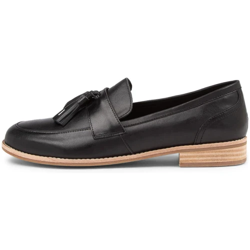 Django & Juliette Aydin Dj Black Leather Black Shoes Womens Shoes Casual Flat Shoes