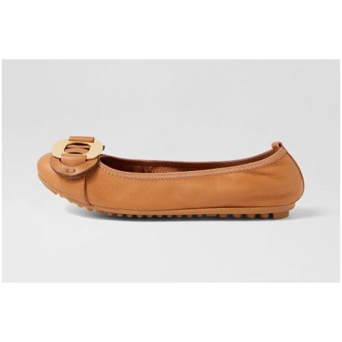 Django & Juliette Biming Dj Dk Tan Leather Dk Tan Shoes Womens Shoes Flat Shoes
