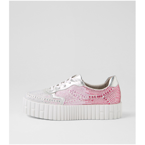 Django & Juliette Bostony Dj Silver Pink Multi Silver Pink Sneakers Womens Shoes Casual Casual Sneakers