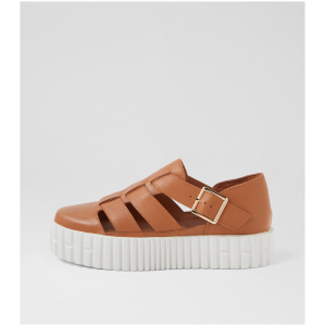 Django & Juliette Bristols Dj Dk Tan White Sole Leather Dk Tan White Sole Sneakers Womens Shoes Casual Casual Sneakers