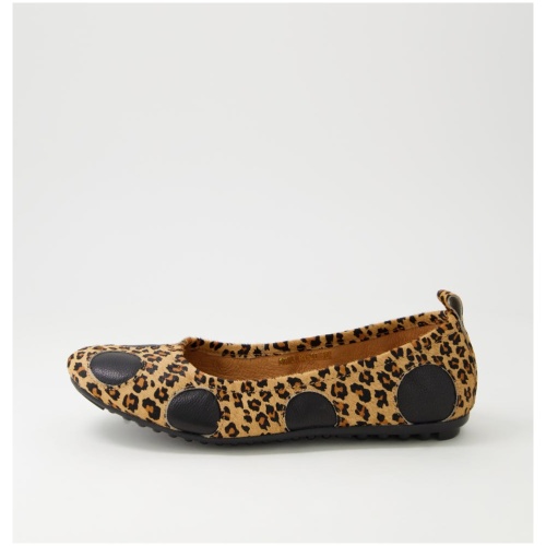 Django & Juliette Bunbury Dj Leopard Black Pony Leather Leopard Black Shoes Womens Shoes Casual Flat Shoes