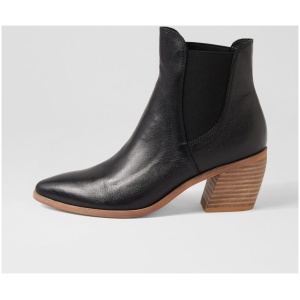 Django & Juliette Jenskie Dj Black Natural Heel Leather Black Natural Heel Boots Womens Shoes Ankle Boots