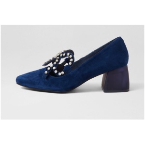 Django & Juliette Mirko Dj Navy Suede Navy Shoes Womens Shoes Casual Heeled Shoes