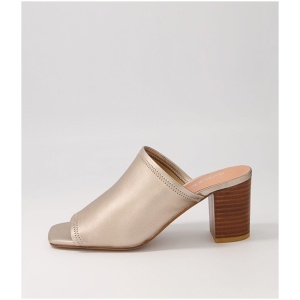 Django & Juliette Pantry Dj Champagne Leather Champagne Sandals Womens Shoes Casual Heeled Sandals