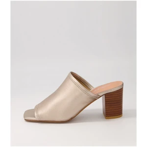 Django & Juliette Pantry Dj Champagne Leather Champagne Sandals Womens Shoes Casual Heeled Sandals
