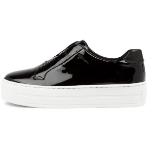 Django & Juliette Shia Dj Black White Sole Patent Leather Black White Sole Sneakers Womens Shoes Casual Casual Sneakers