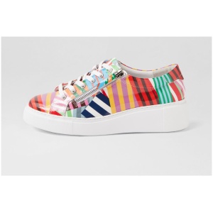 Django & Juliette Yanji Dj White Stripe Multi Patent Leather White Stripe Multi Sneakers Womens Shoes Casual Casual Sneakers