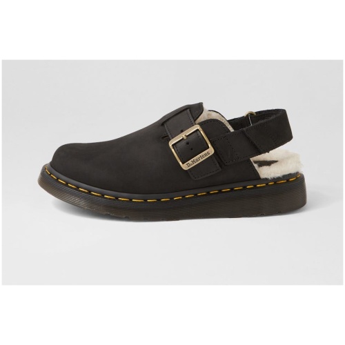 Dr Marten Jorge Ii Mule Dm Black Natural Leather Black Natural Shoes Womens Shoes Casual Flat Shoes