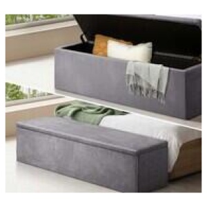 Edie Storage Ottoman Grey