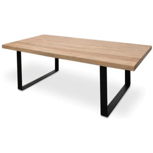 Ex Display - Dalton Reclaimed Wood Dining Table 2.4m - Rustic Natural - Upgraded Top by Interior Secrets - AfterPay Available