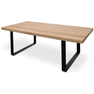 Ex Display - Dalton Reclaimed Wood Dining Table 2.4m - Rustic Natural - Upgraded Top by Interior Secrets - AfterPay Available